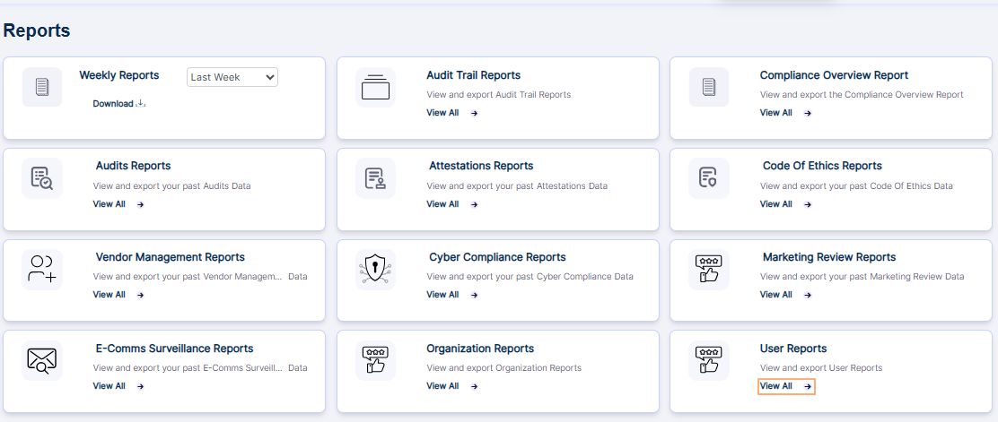 Option to view the User Report page