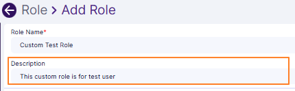 Entering role description