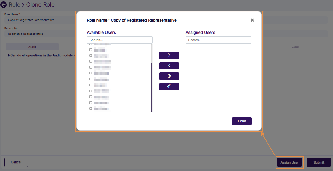 Assigning users to the cloned role