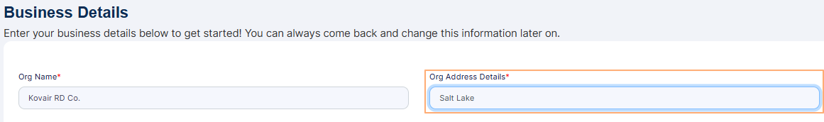 Providing the address of the Firm or Organization