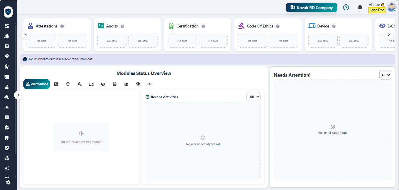 SurgeONE Dashboard view