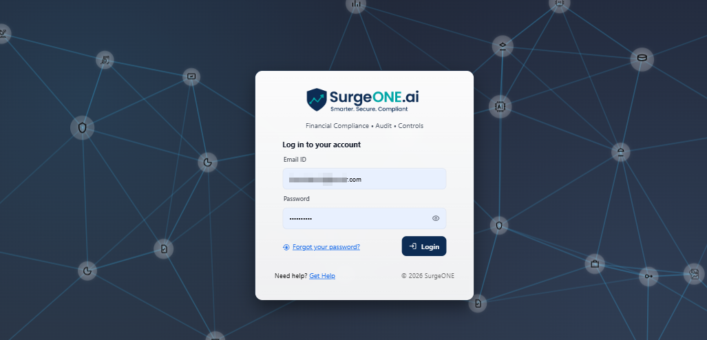 SurgeONE login page redirection after submission