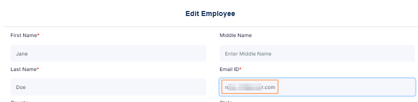 Email ID field cannot be edited