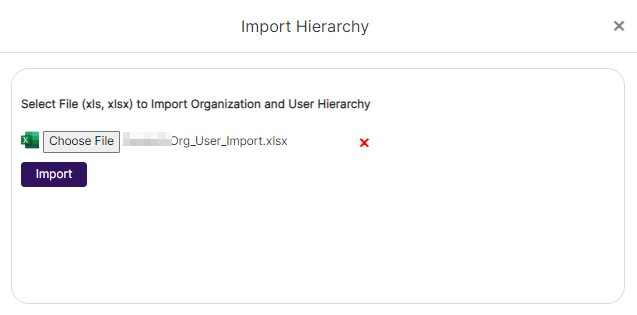 File name of uploaded excel file displayed