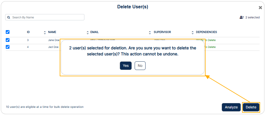 Confirmation modal