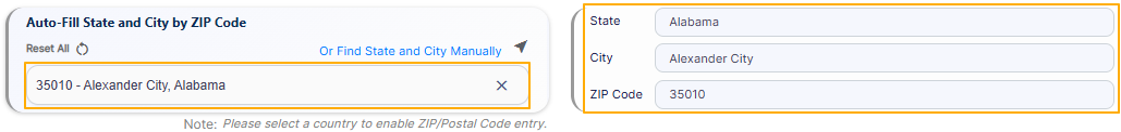 Autofilled location data