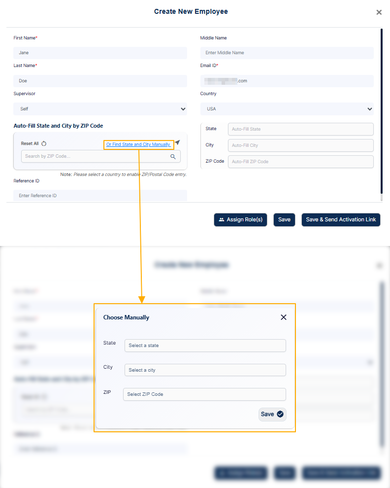 Loaded modal window view