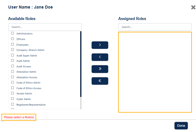 Role assignment validation