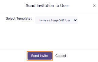 Send Invite button to trigger the invitation email