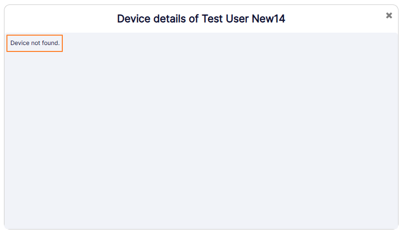 Blank Device Details modal window