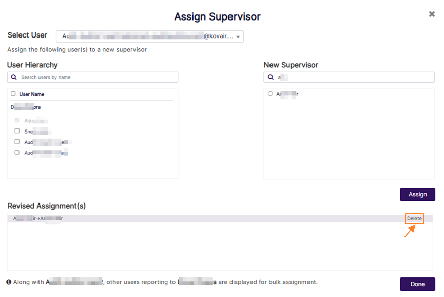 Option to remove assignment made