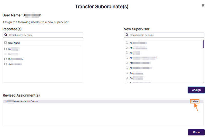 Option to remove selection made