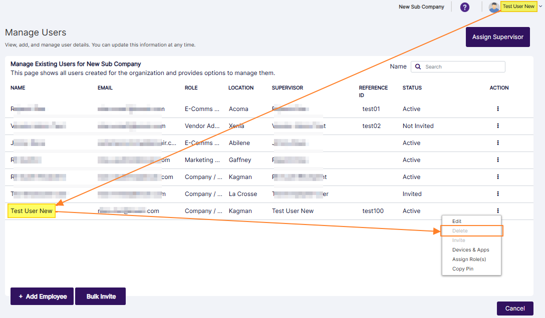 Cannot delete own account