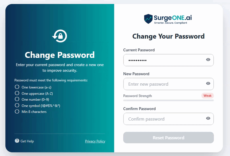 Satisfied condition met for setting password