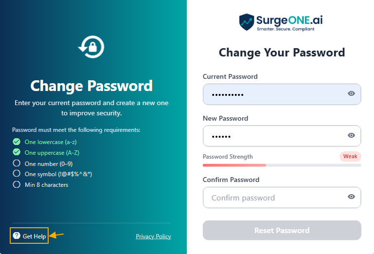 Get Help option