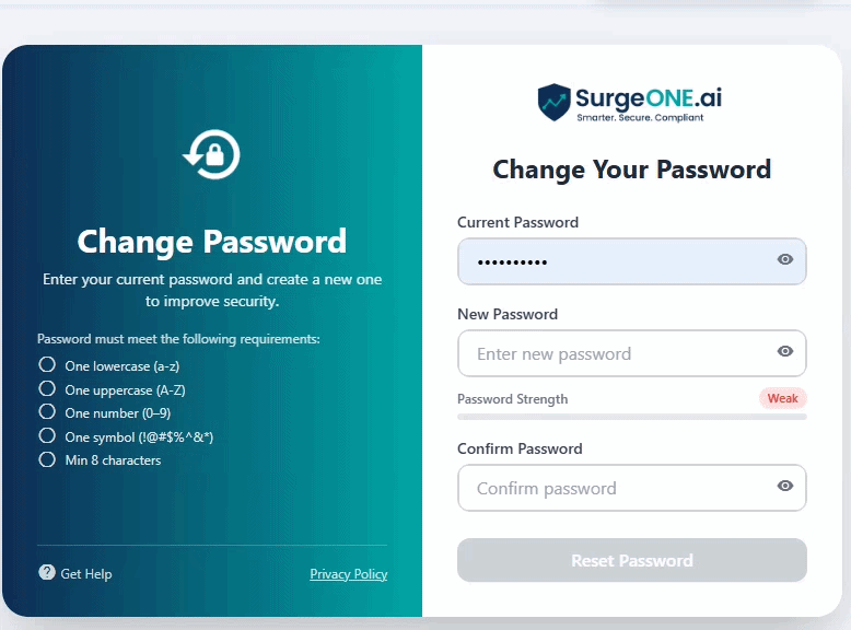 Password strength bar