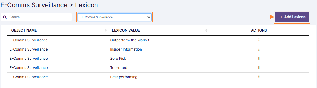 + Add Lexicon button