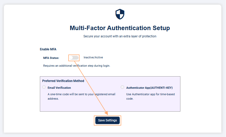 Saving disabled MFA preference