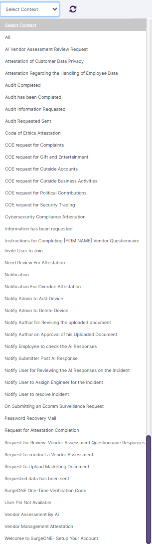 Select Context filter option