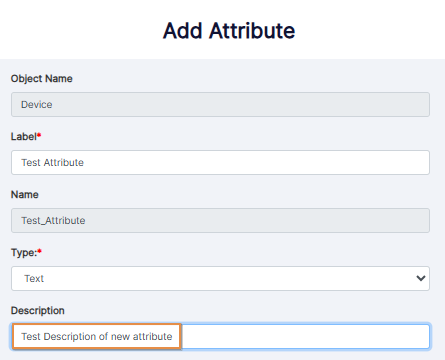 Entering attribute description