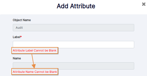 Validation on blank attribute label