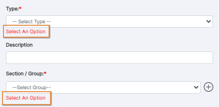 Option of the dropdowns must be set