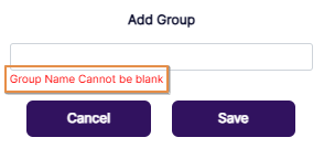 Validation on blank label when creating a new Section / Group