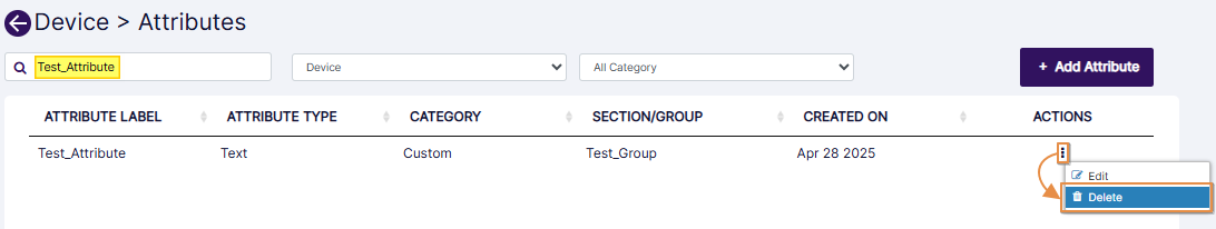 Delete context menu option