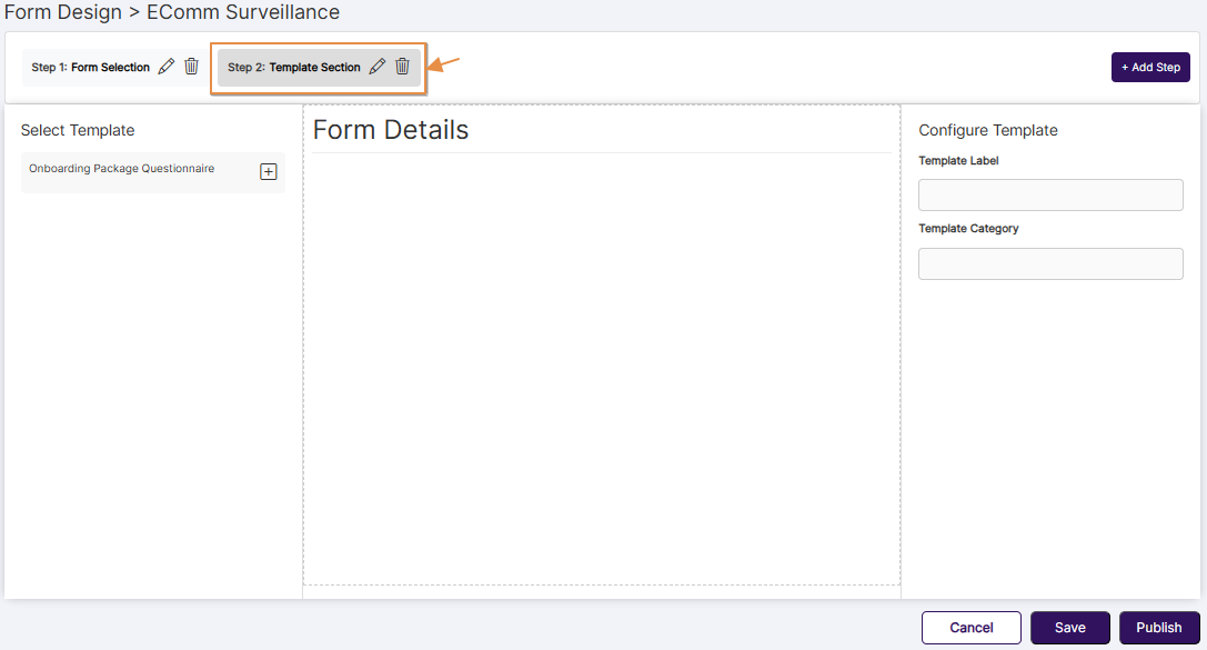 Added Template Selection Step