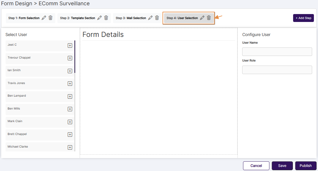 Added User Selection Step
