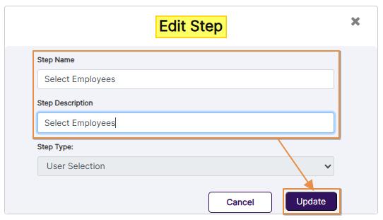 Editing step details