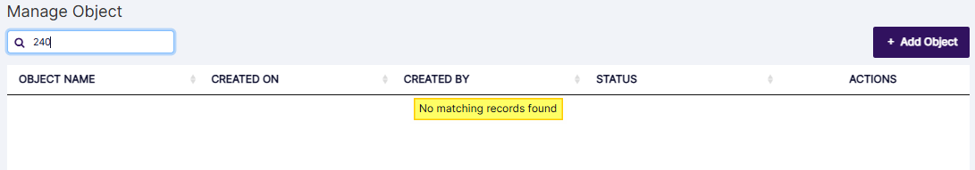 No matching records found