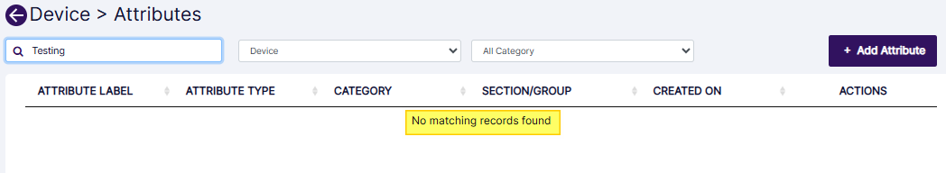 No matching records found