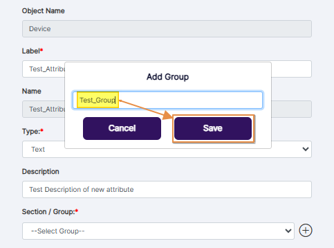 Creating a new section / group