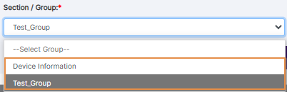 Created new section / group visible as dropdown option