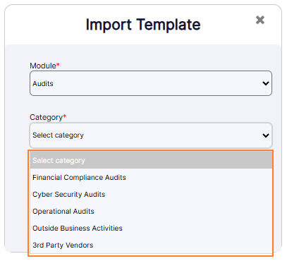 Loaded categories when Audits module is selected