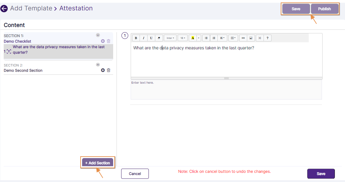 + Add Section button disabled during edit question mode