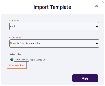 Tooltip prompted when excel file is not selected