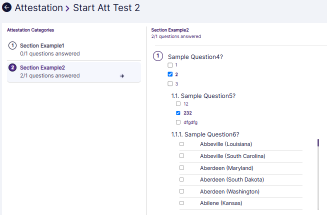 Custom question with dependant responses