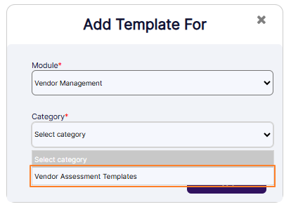Loaded category when Vendor Management module is selected
