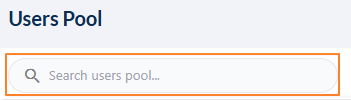Search bar to find existing users pools