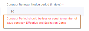 Contract period duration validation