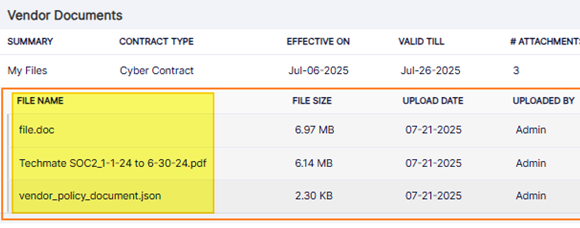 Multiple stacked document details