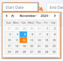 Start Date filter
