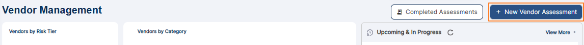 New Vendor Assessment button